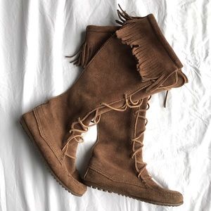 Minnetonka Front Lace Knee High Boot